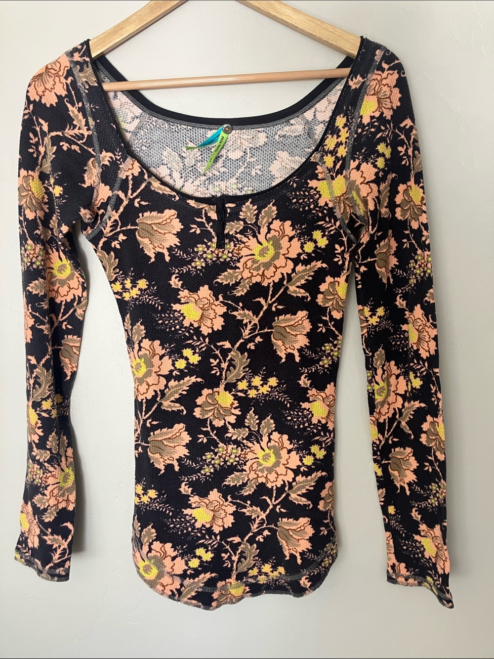 Free People Black Long-Sleeve Top